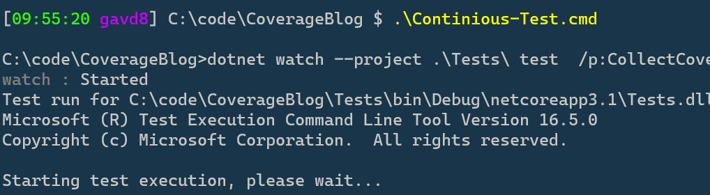 Watch Test Terminal