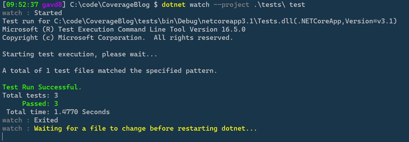 Watch Test Terminal